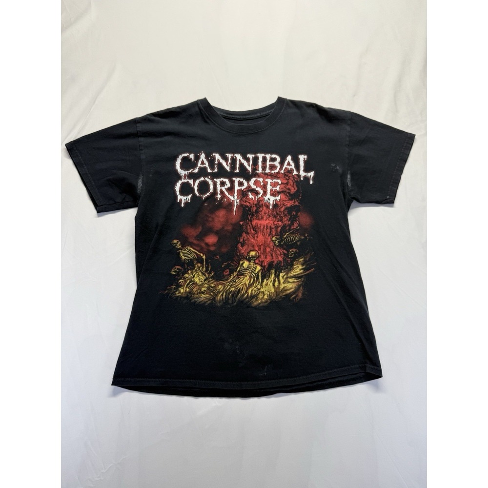 vtg Cannibal Corpse T Shirt Mens M skeletons fire Metal Heavy Band Graphic Tee